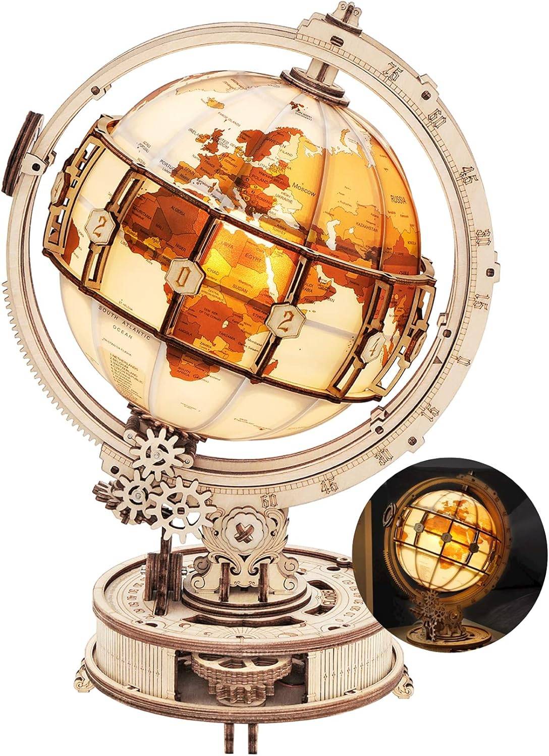 ROKR 3D Wooden Puzzles Illuminated Globe