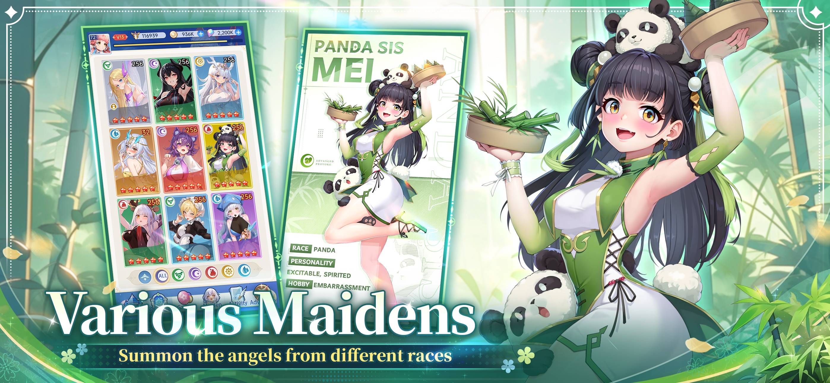 Maidens Fantasy: Seleção de personagens de luxúria