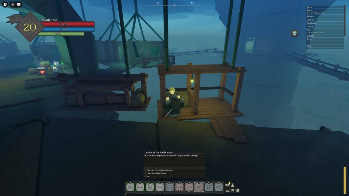 Un joueur de Slayer Rune parle à Madonna le maître stable