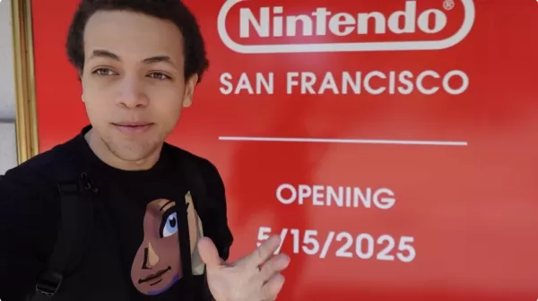 Camper는 개장하기 전에 San Francisco Nintendo Store에서 Switch 2를 기다립니다.