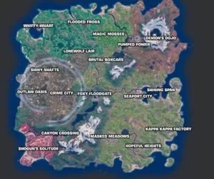 Fortnite Mobile Battle Royale地圖指南 - 所有位置，NPC和Spawns
