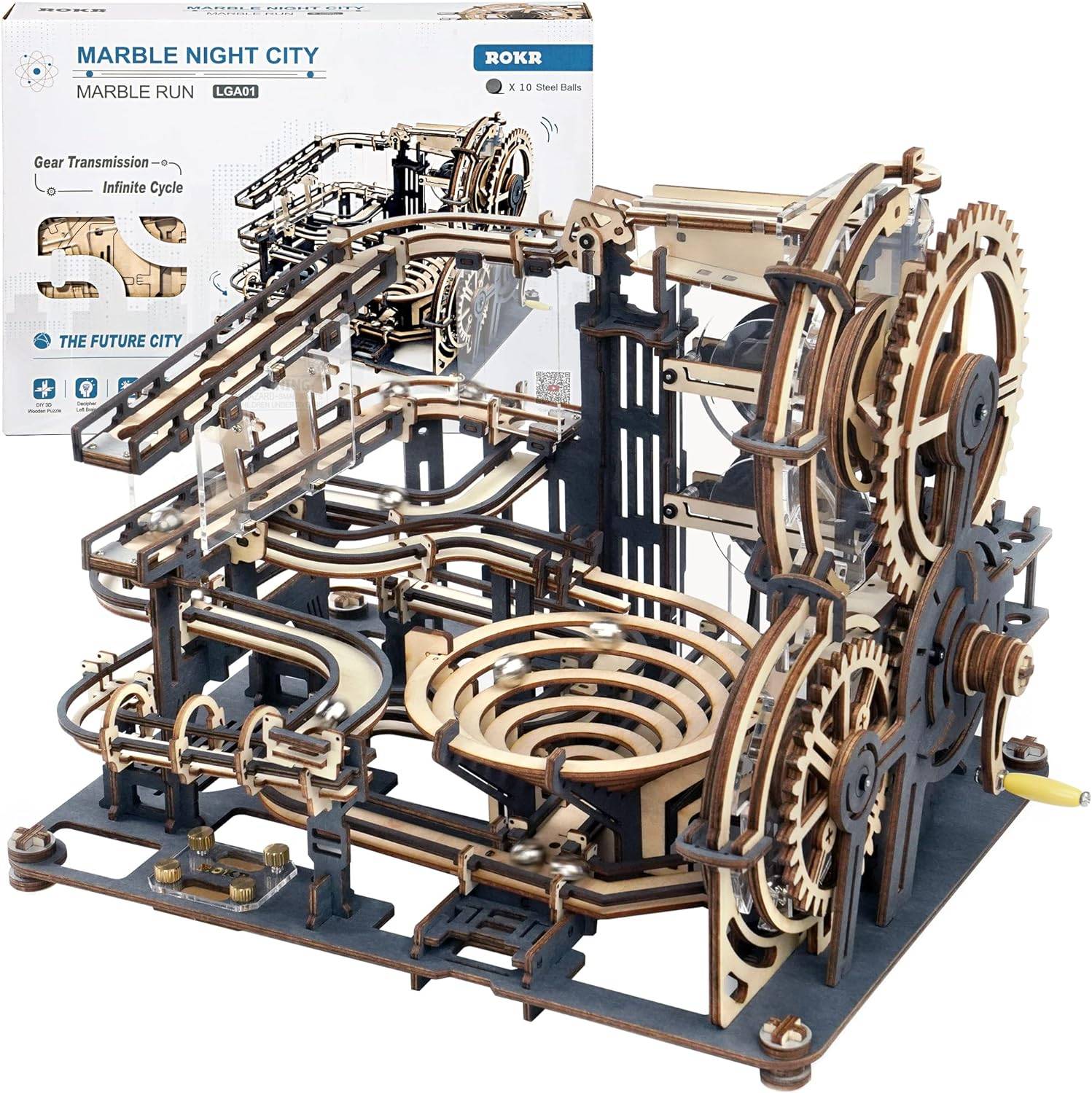 ROKR 3D Wooden Puzzles Marble Run