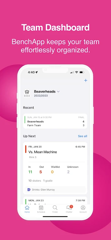 BenchApp - Sports Team Manager スクリーンショット 1