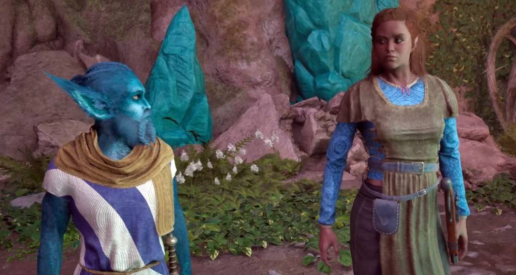 Garryck conversing with Ilora during Fort Northreach escape