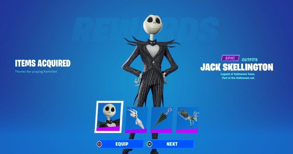 Jack Skellington Fortnite Skin