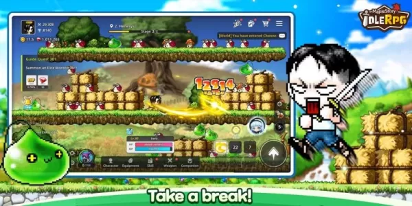 Lancement de MapleStory Idle avec un charme classique