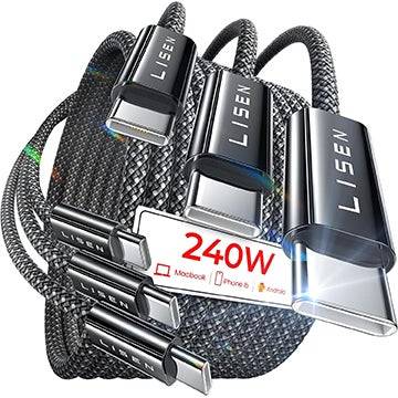 Confezione da 3 Cavi USB Type-C Lisen
